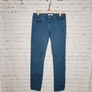 PAIGE Skyline Ankle Peg Emerald Green Jeans